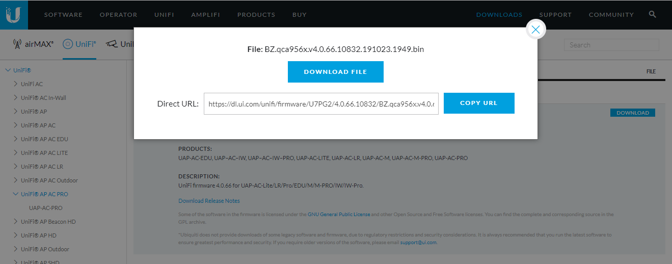 Update Unifi AP using SSH